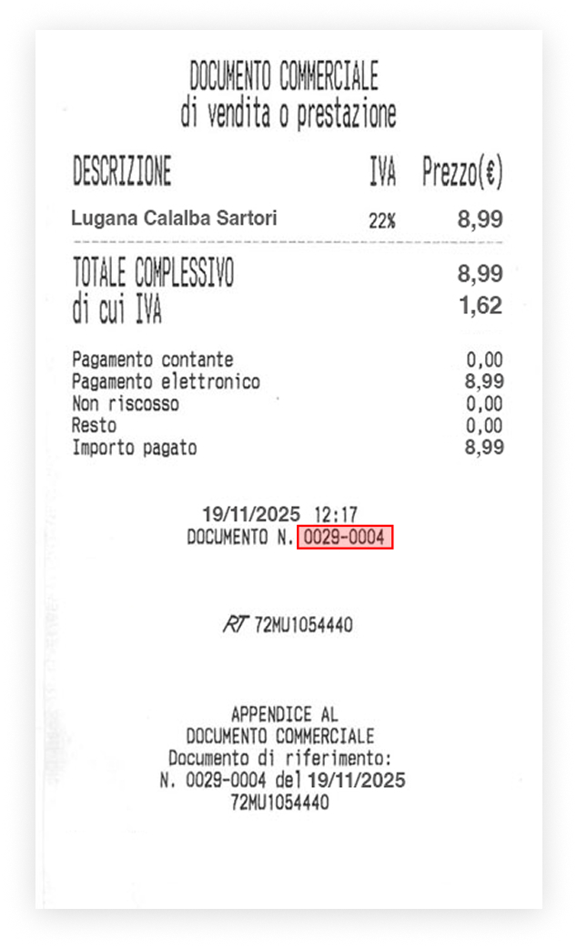 Scontrino numero